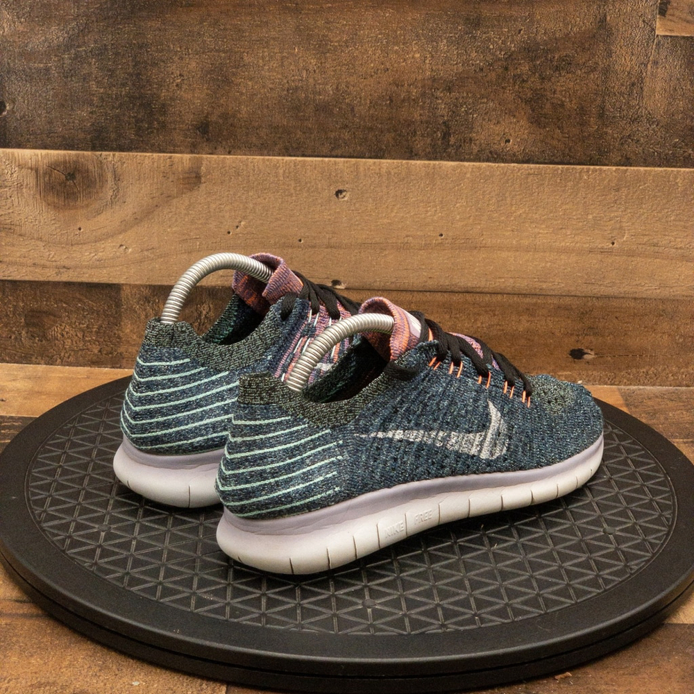 NIKE FREE RN FLYKNIT WOMENS ATHLETIC SHOES RUNNING WALKING GYM BLUE SIZE 9 - Picture 8 of 9